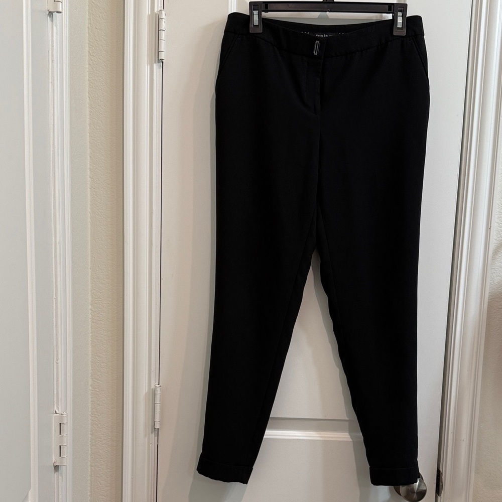 White House Black Market Leopard Trim Pants